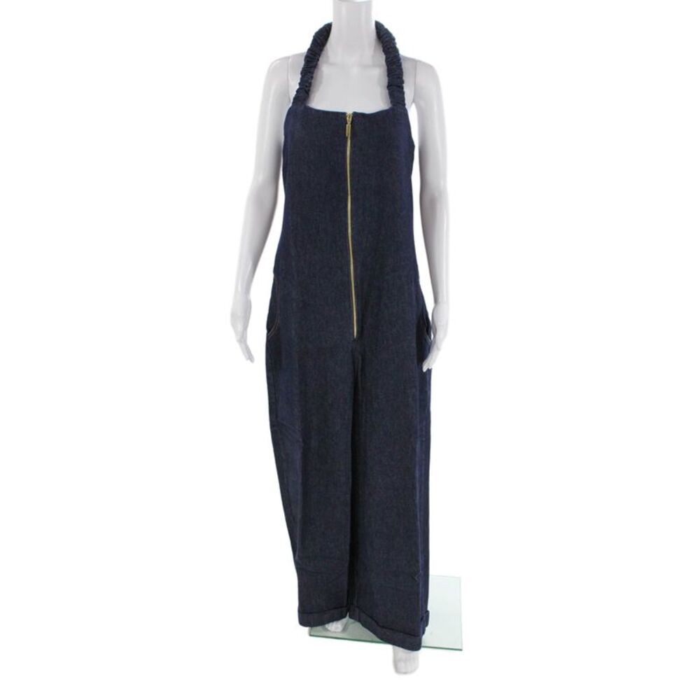 Orire Womens Mame Denim Jumpsuit - Navy Blue Size 8